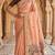 Peach muga cotton meenakari & azarakh pallu saree with contrast blouse