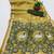 Yellow muga cotton meenakari & azarakh pallu saree with contrast blouse