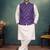 purple jacquard weaving cotton silk koti kurta pajama set