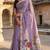 Lavender muga cotton meenakari & azarakh pallu saree with contrast blouse