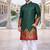 green color patola print dola silk kurta pajama set