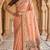 Peach muga cotton meenakari & azarakh pallu saree with contrast blouse