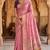 Pink muga cotton meenakari & munia weaving pallu saree with contrast blouse