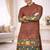 brown color patola print dola silk kurta pajama set
