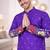 purple color patola print dola silk kurta pajama set