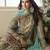 Green color  heavy crepe silk digital print suit with aari work & chiffon dupatta