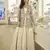 Offwhite color premium real silk wedding gown with heavy beaded embroidered jacket