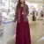 Wine color premium real silk wedding gown with heavy beaded embroidered jacket