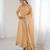 Light orange color elegant fandy silk gown set with sequins coding work, pant & dupatta