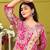 pink rayon printed straight kurta with pant set