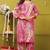 pink rayon printed straight kurta with pant set
