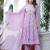 Anarkali rayon printed embroidered kurta pant and dupatta set for women and girls