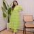 green a line rayon printed kurta pant set
