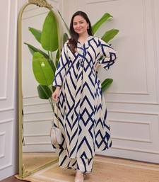 A-line rayon printed kurta with pant for women and girls ethnic wear