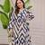 cream blue rayon printed a line kurta with pant set