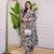 black rayon floral print a line kurta pant set for women