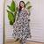 black rayon floral print a line kurta pant set for women