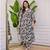 black rayon floral print a line kurta pant set for women