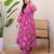 pink rayon floral printed a line kurta with pant set