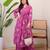 pink rayon floral printed a line kurta with pant set