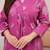 pink rayon floral printed a line kurta with pant set