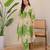 green a line rayon floral printed kurta pant set for women