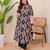 black a line rayon printed kurta with pant set for women