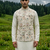 cream silk kurta jacket set with embroidery