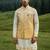 ivory silk kurta set with yellow embroidery jacket