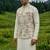 cream silk kurta jacket set with embroidery