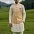 ivory silk mens kurta set with yellow designer jacket