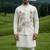 ivory silk blend kurta set with thread sequins