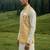 ivory silk kurta set with yellow embroidery jacket