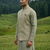 green silk mens kurta jacket set with thread sequins