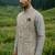 grey silk mens kurta jacket set with sequins work