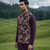 purple silk kurta jacket set with embroidery