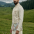 ivory silk mens kurta jacket set with embroidery