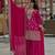 designer pink chinon silk sharara suit