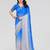 Blue greay georgette silk pading with embroidery work saree and embroidery work blouse