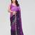 Purple georgette silk pading with embroidery work saree and embroidery work blouse