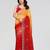 Red georgette silk pading with embroidery work saree and embroidery work blouse