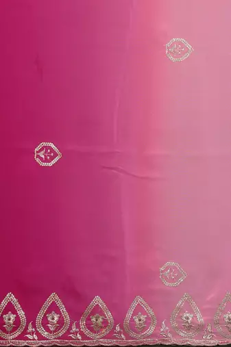 beautiful rose pink georgette saree with embroidery work