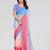 Sky pink georgette silk pading with embroidery work saree and embroidery work blouse