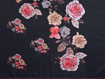 black kalamkari digital print manipuri silk saree with arka border 5