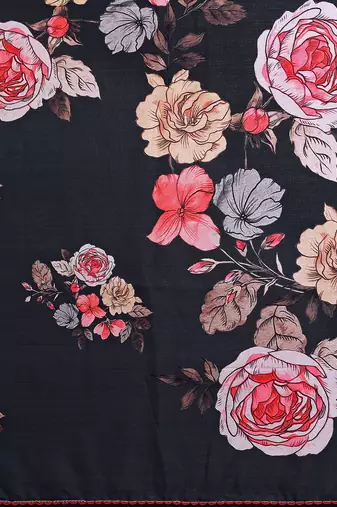 black kalamkari digital print manipuri silk saree with arka border