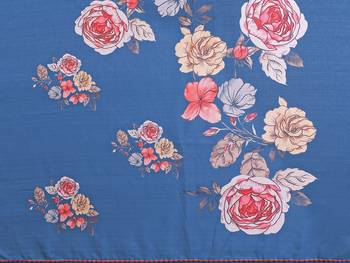 blue kalamkari digital print manipuri silk saree with arka border 5