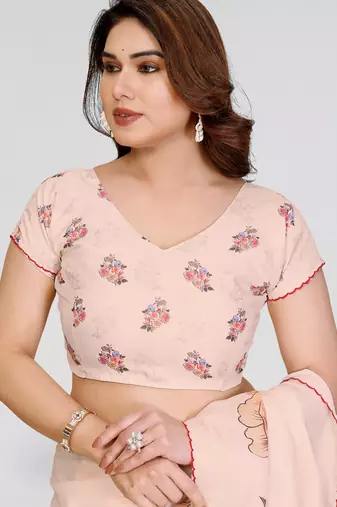 cream kalamkari digital print manipuri silk saree with arka border