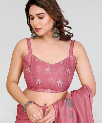 peach kalamkari digital print manipuri silk saree with arka border 4