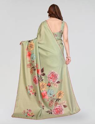 pista kalamkari digital print manipuri silk saree with arka border 3