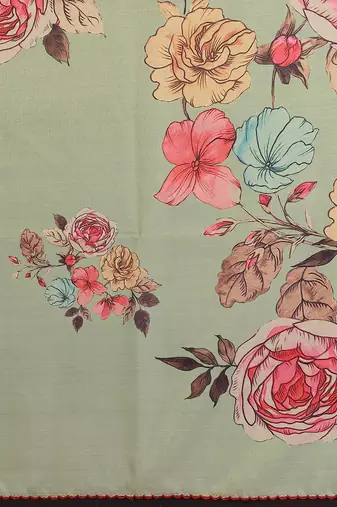 pista kalamkari digital print manipuri silk saree with arka border